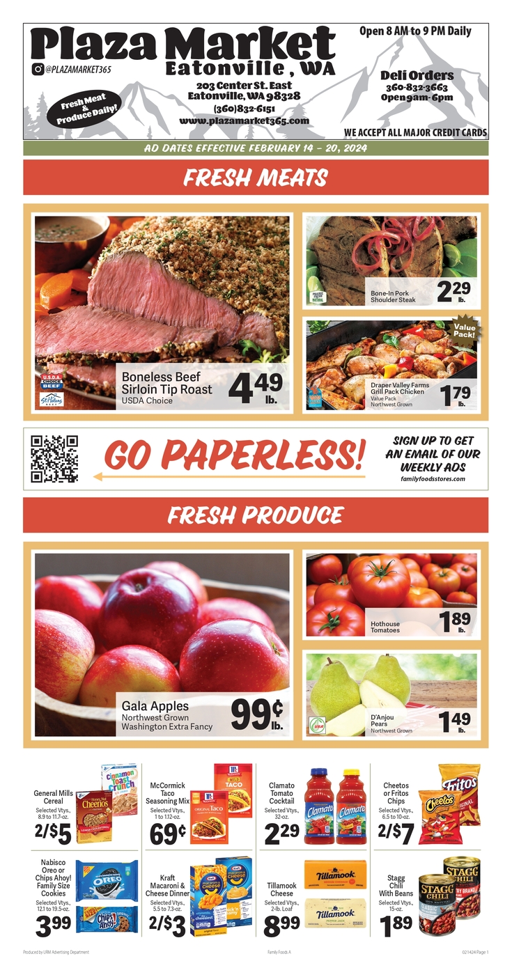 Print Weekly Specials Family Foods Eatonville Plaza Market 203